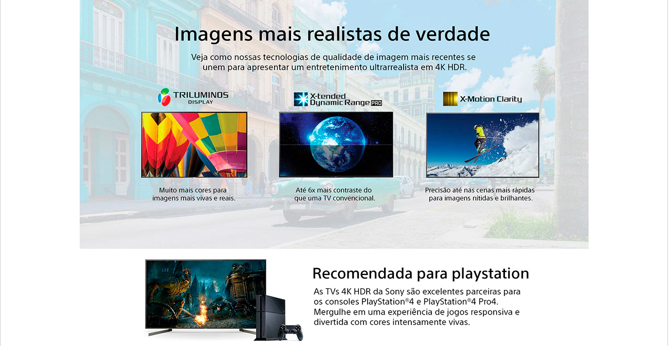 Smart TV LED 75 UHD 4K Sony BRAVIA XBR-75X905F X-Tended Dynamic Range, 4K X-Reality Pro, Wi-Fi e HDMI